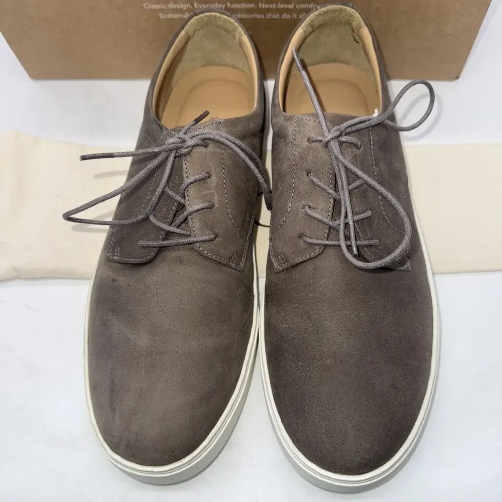 Nisolo Diego Everyday Sneaker‎ Shoes Mens 8 Gray Leather Casual Comfort NEW